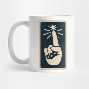 index finger sparks idea poster Mug